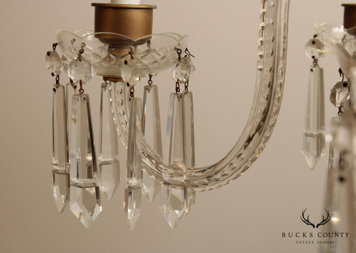Antique Maria Theresa Style Crystal and Brass Chandelier