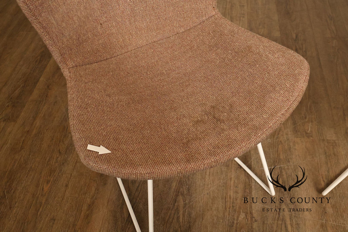 Harry Bertoia For Knoll Pair Of Wire Dining Side Chairs With Full Cushions