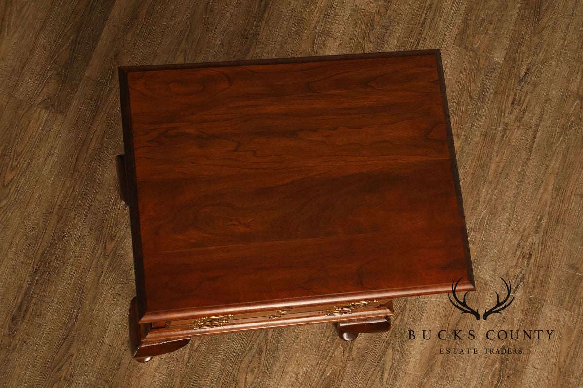 Custom Crafted Queen Anne Style Cherry Silver Chest On Frame