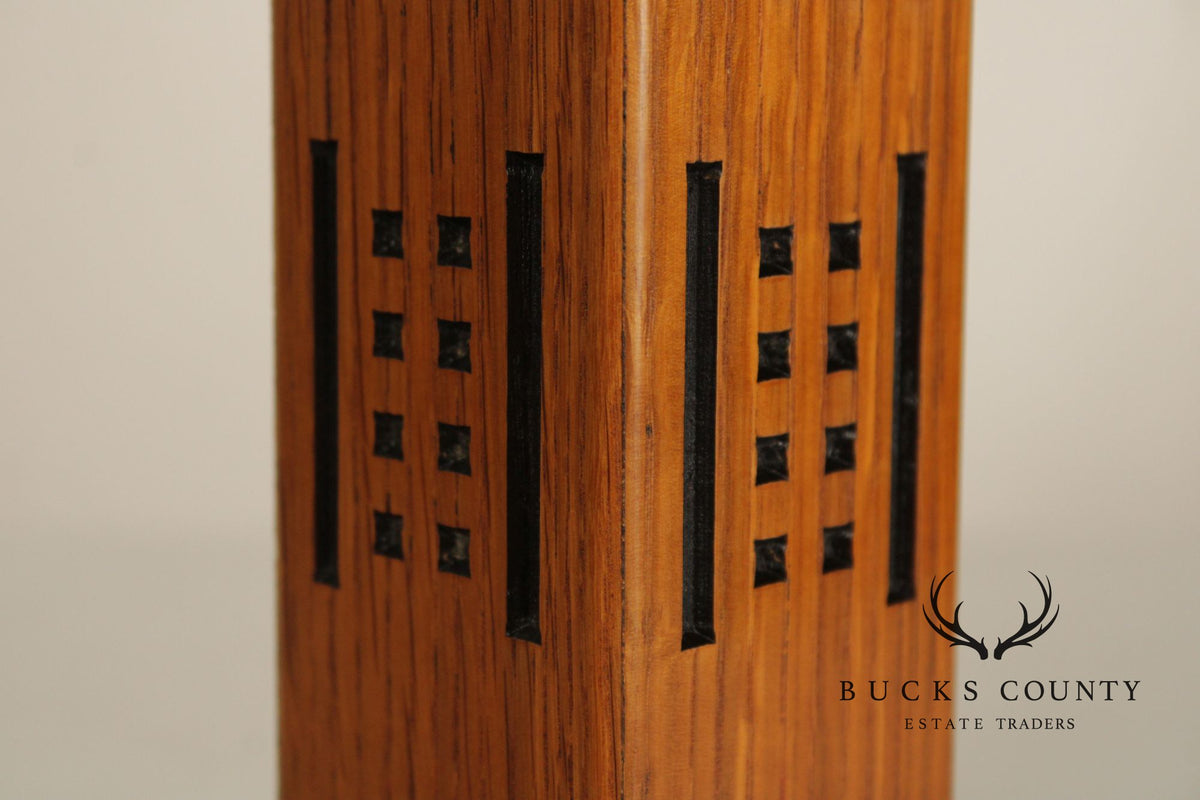 Mission Guild Studio Arts & Crafts Style Oak Candle Holder