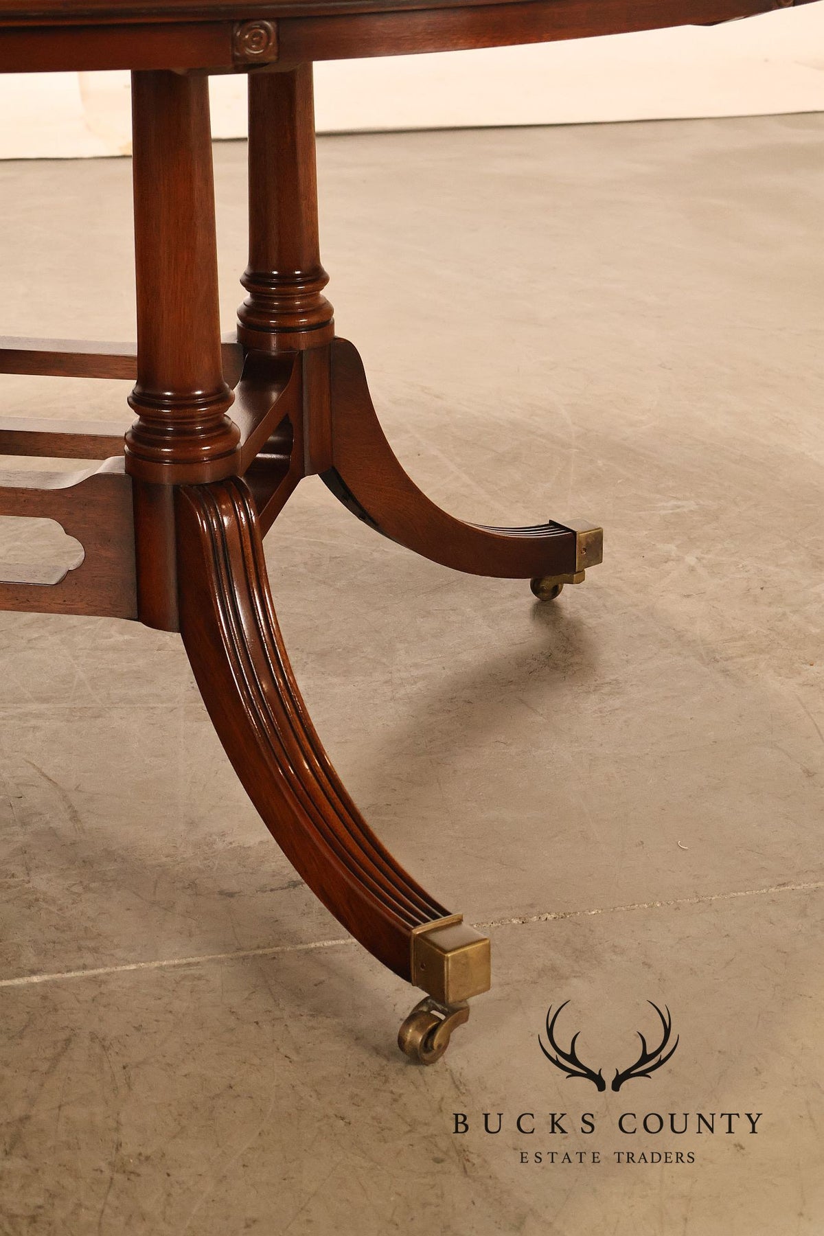 Bevan Funnell Inlaid Mahogany Round Extension Dining Table