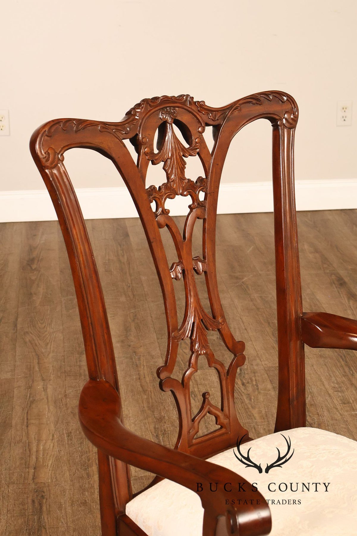 Scarborough House Chippendale Style Pair Of Mahogany Armchairs
