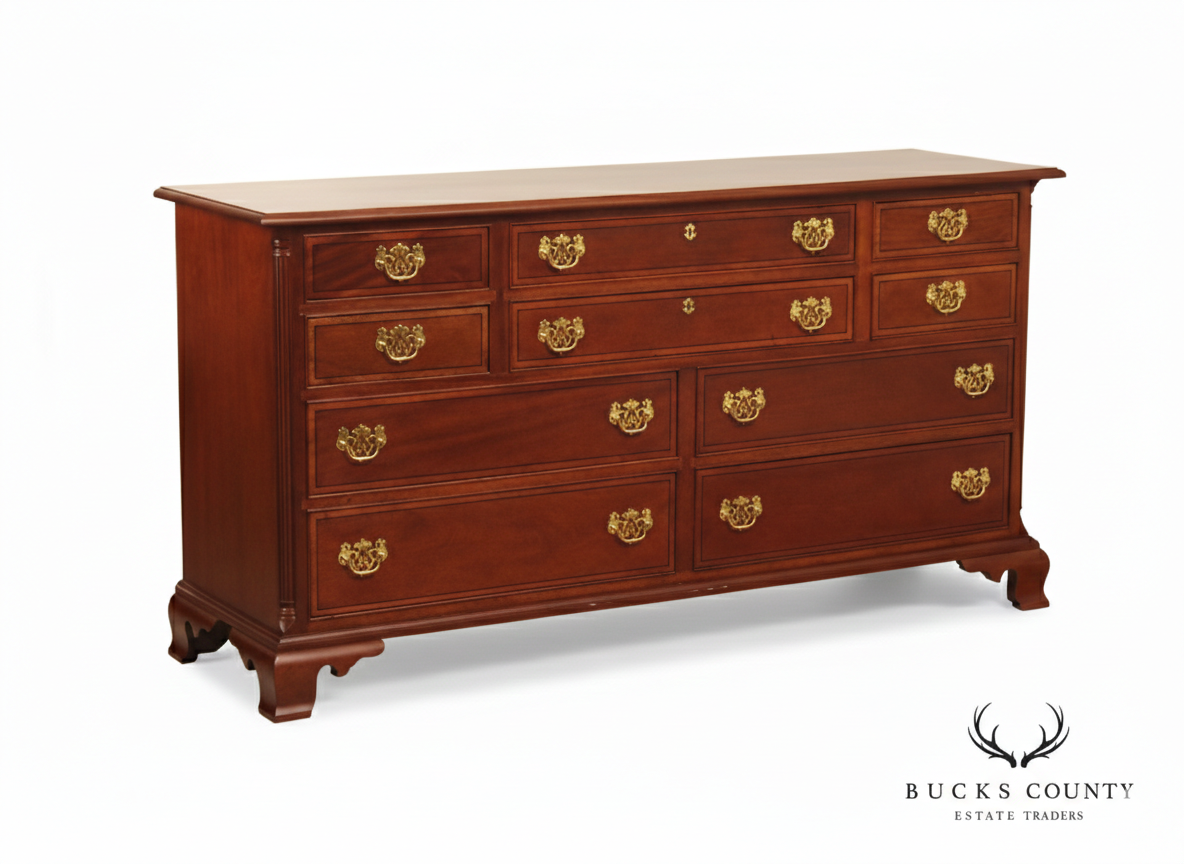 Stickley Chippendale Style Inlaid Mahogany Dresser