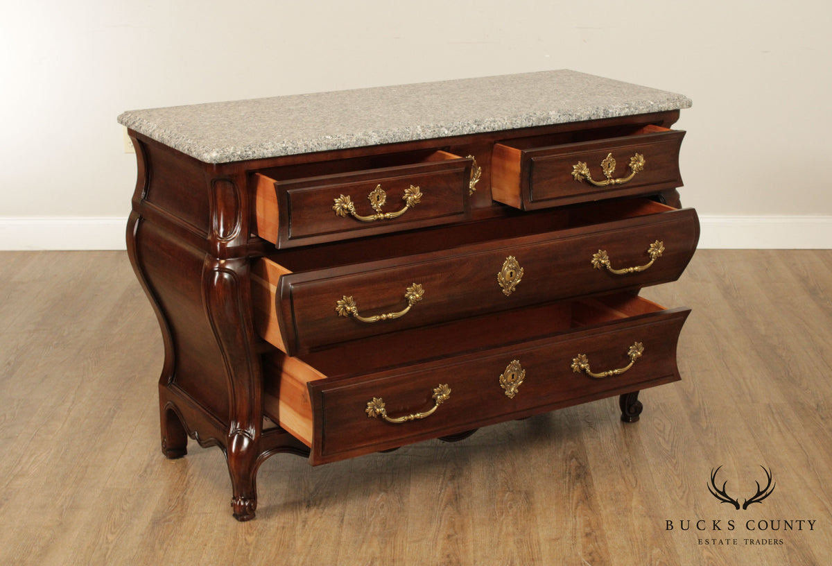 E J Victor French Louis XV Style Bombe Commode Chest