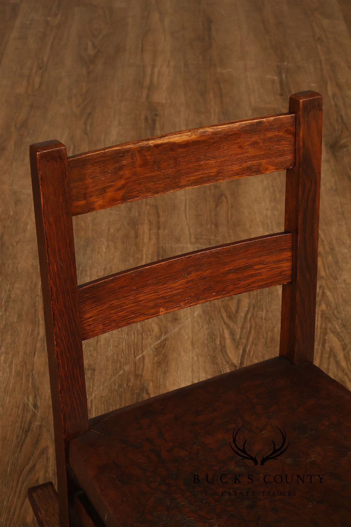 Antique Gustav Stickley Arts And Crafts Oak Child's Chair And Rocker