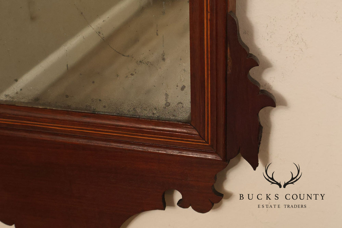 Antique Chippendale Style Mahogany Wall Mirror