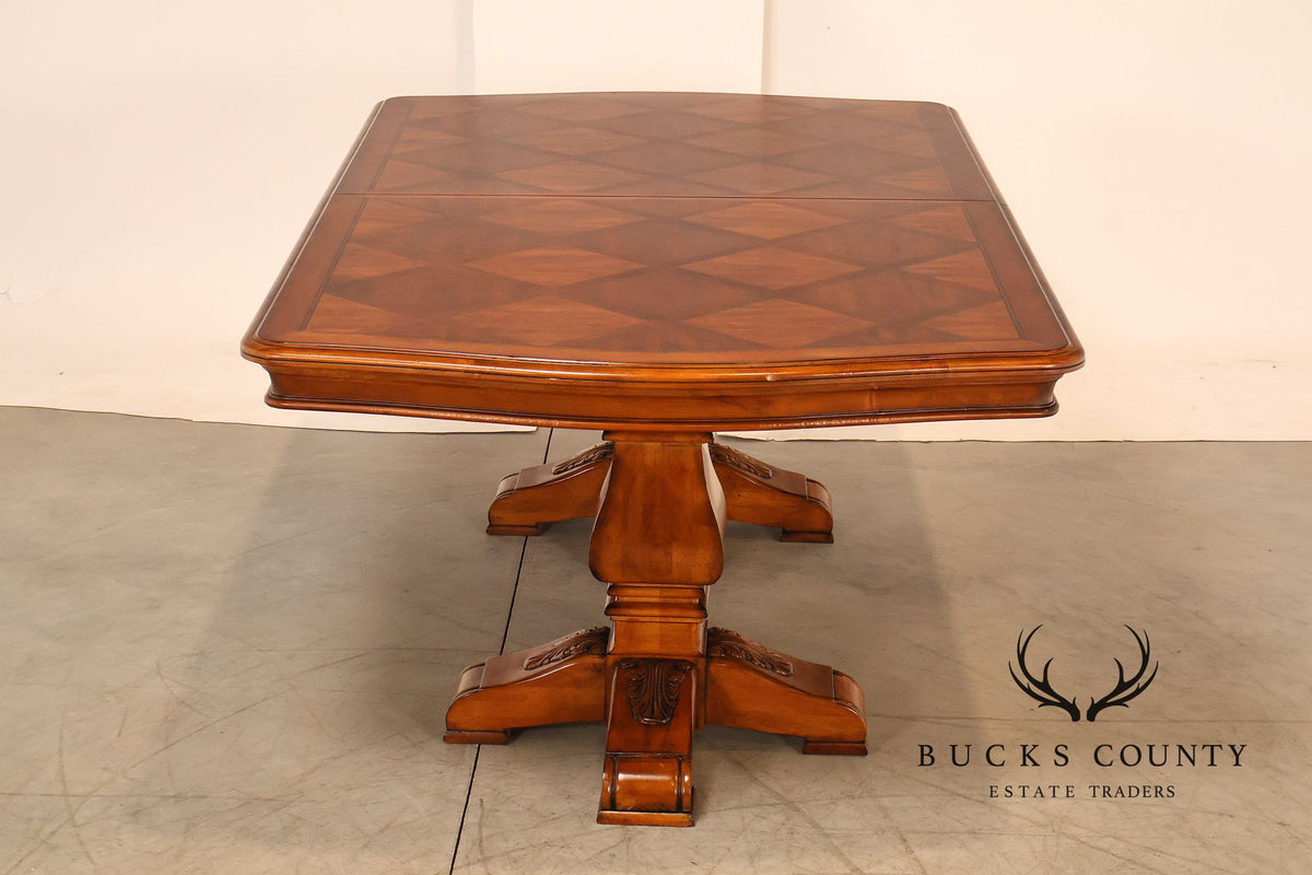 Ethan Allen Tuscany Verona Double Pedestal Extendable Dining Table