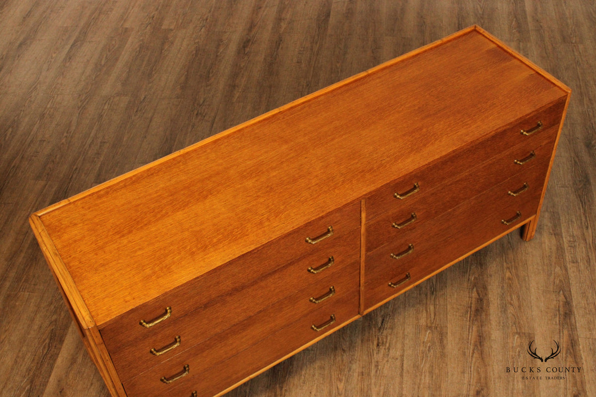 McGuire Mid Century Modern Oak Eight-Drawer Dresser