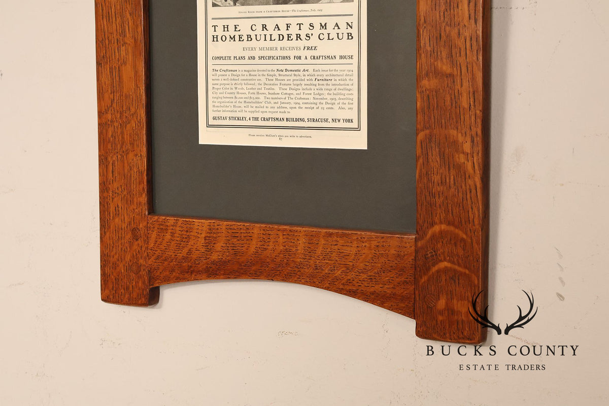 Arts And Crafts Mission Style Quarter Sawn Oak Framed Craftsman Print