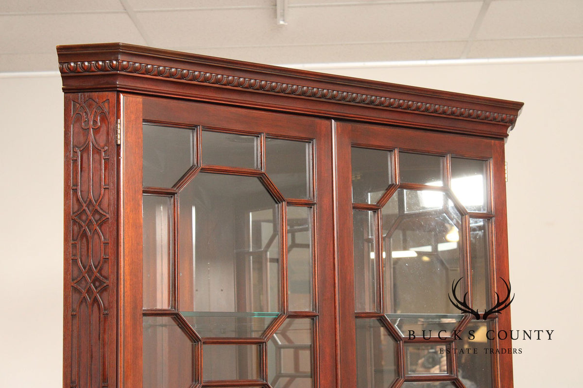 Henkel Harris Georgian Style Mahogany Corner Cabinet