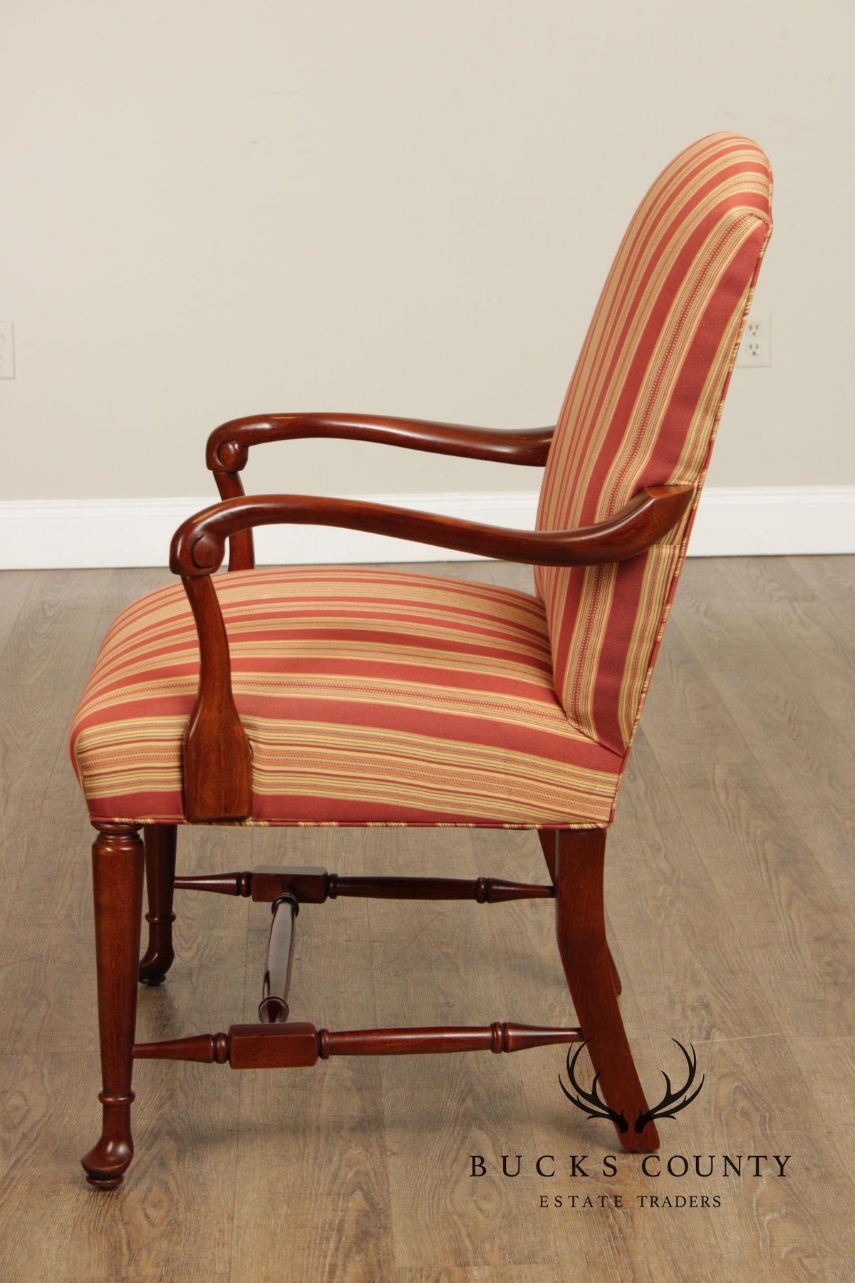 Fairfield Queen Anne Style Pair of Cherry Armchairs