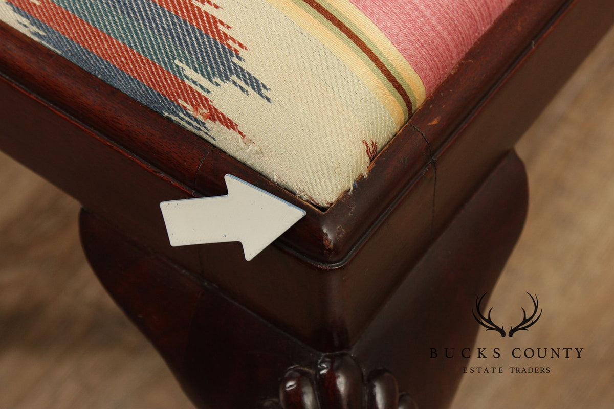 Georgian Style Carved Mahogany Stool