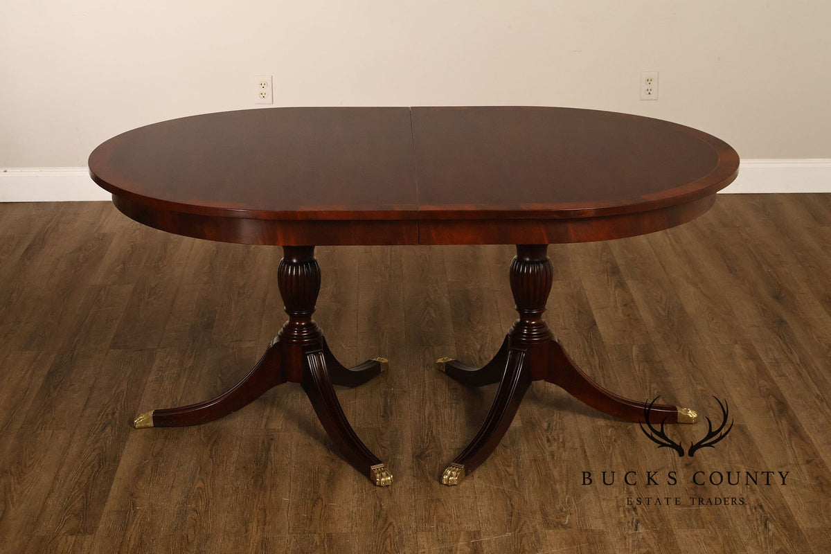 Henkel Harris Regency Style Mahogany Double Pedestal Dining Table