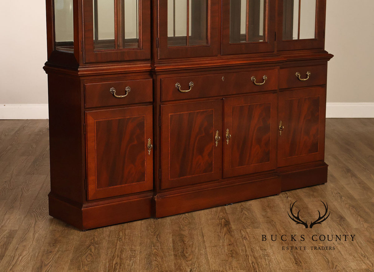 Ethan Allen 18th Century Collection Mahogany Inlaid Lighted China Cabinet