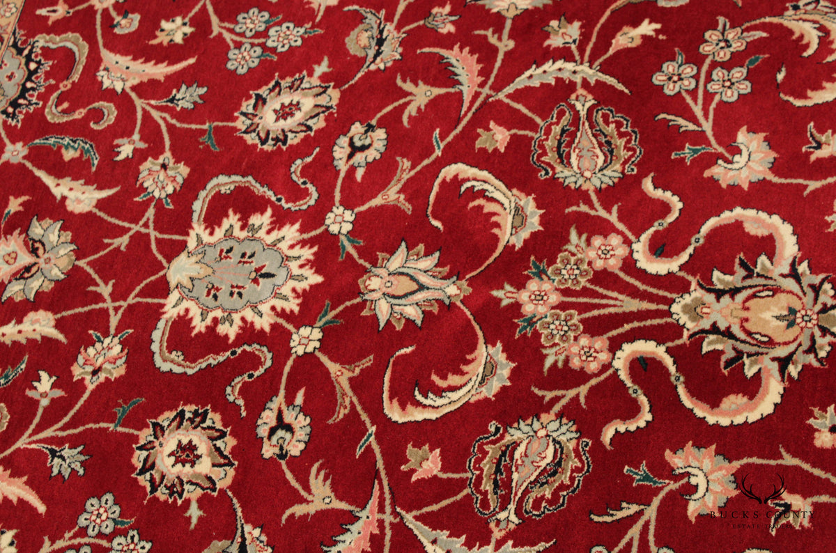 Persian Kashan Large Woven Wool Area Rug, 13' x 9'