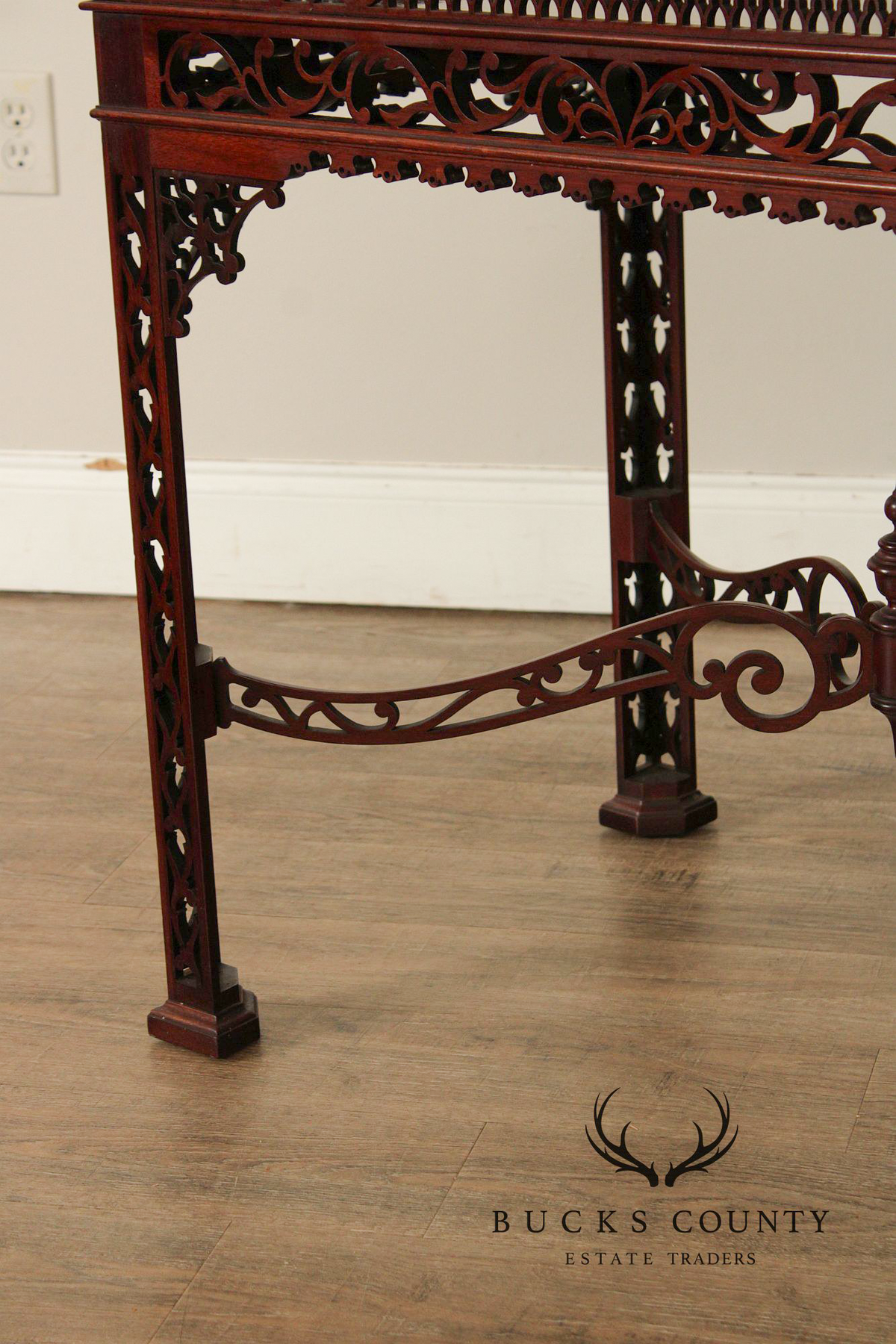 Chinese Chippendale Style Mahogany Tea Table
