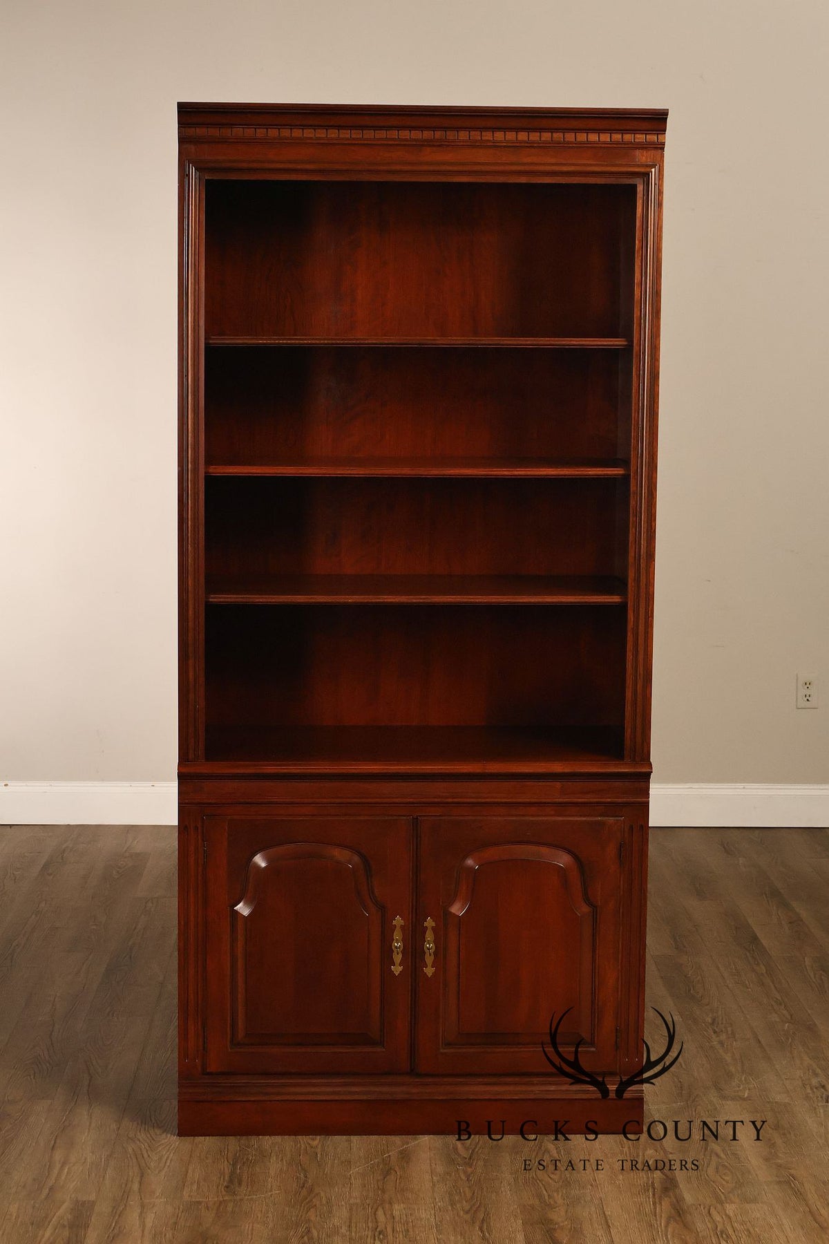 Georgian Pair Of Cherry Bookcases With Lower Cabinets