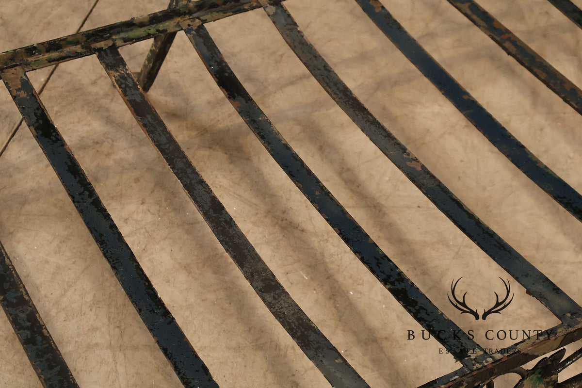 Vintage Wrought Iron Ivy Pattern Garden Bench