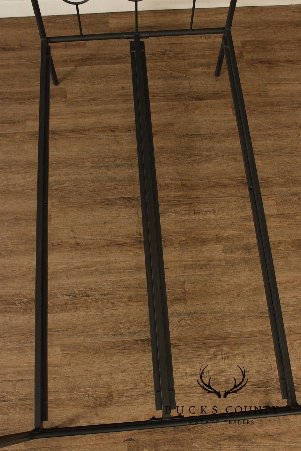 West Elm Pair of 'Ellipse' Twin Size Iron Canopy Beds