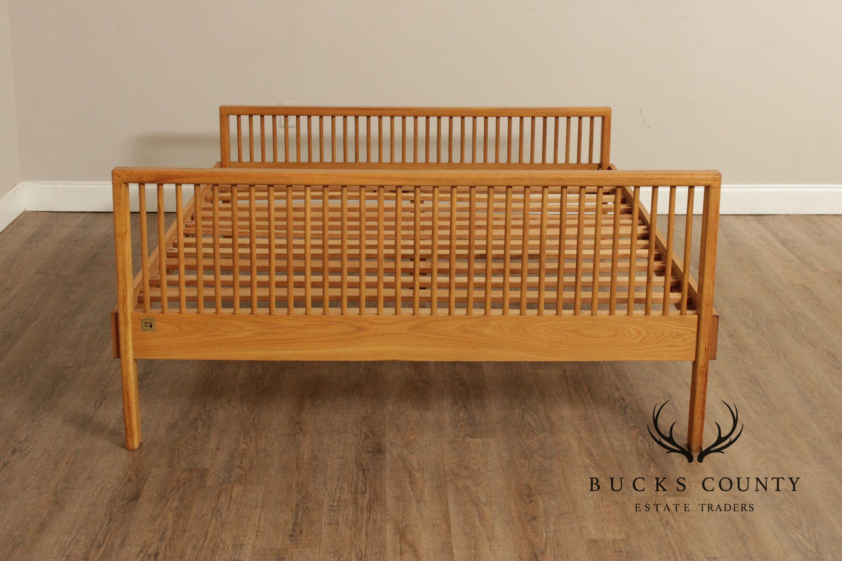 Charles Webb Mid Century Modern Queen Size Spindle Bed Frame