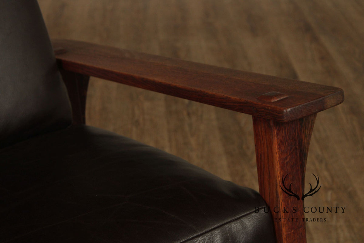 Antique L. & J.G. Stickley Mission Oak Morris Rocker
