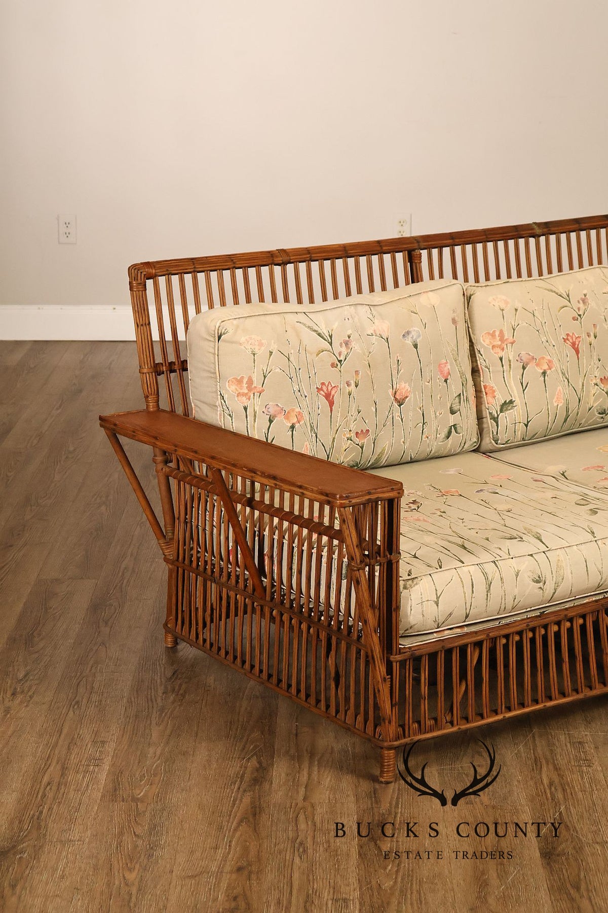 Antique Split Reed Rattan Sofa