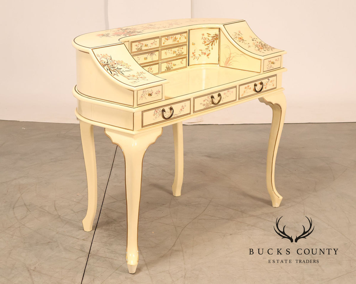 Chinoiserie Painted Carlton House Writing Desk With Chair