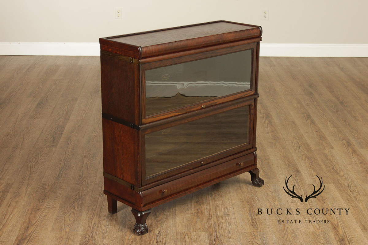 Macey Oak Two-Section Barrister Bookcase