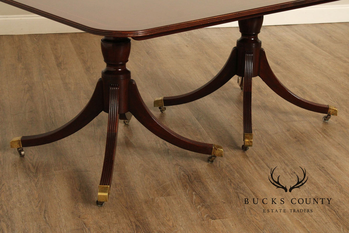 Baker Furniture Historic Charleston Collection Mahogany Pedestal Dining Table With Two Leaves
