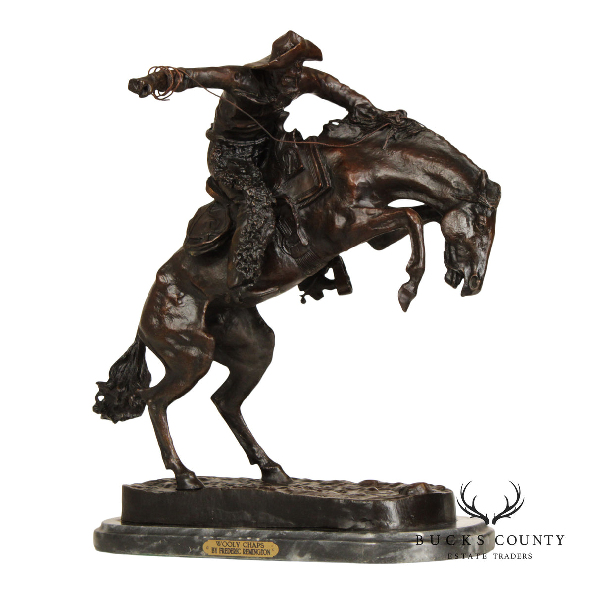 Frederic Remington Bronze Statue, 'Wooly Chaps'
