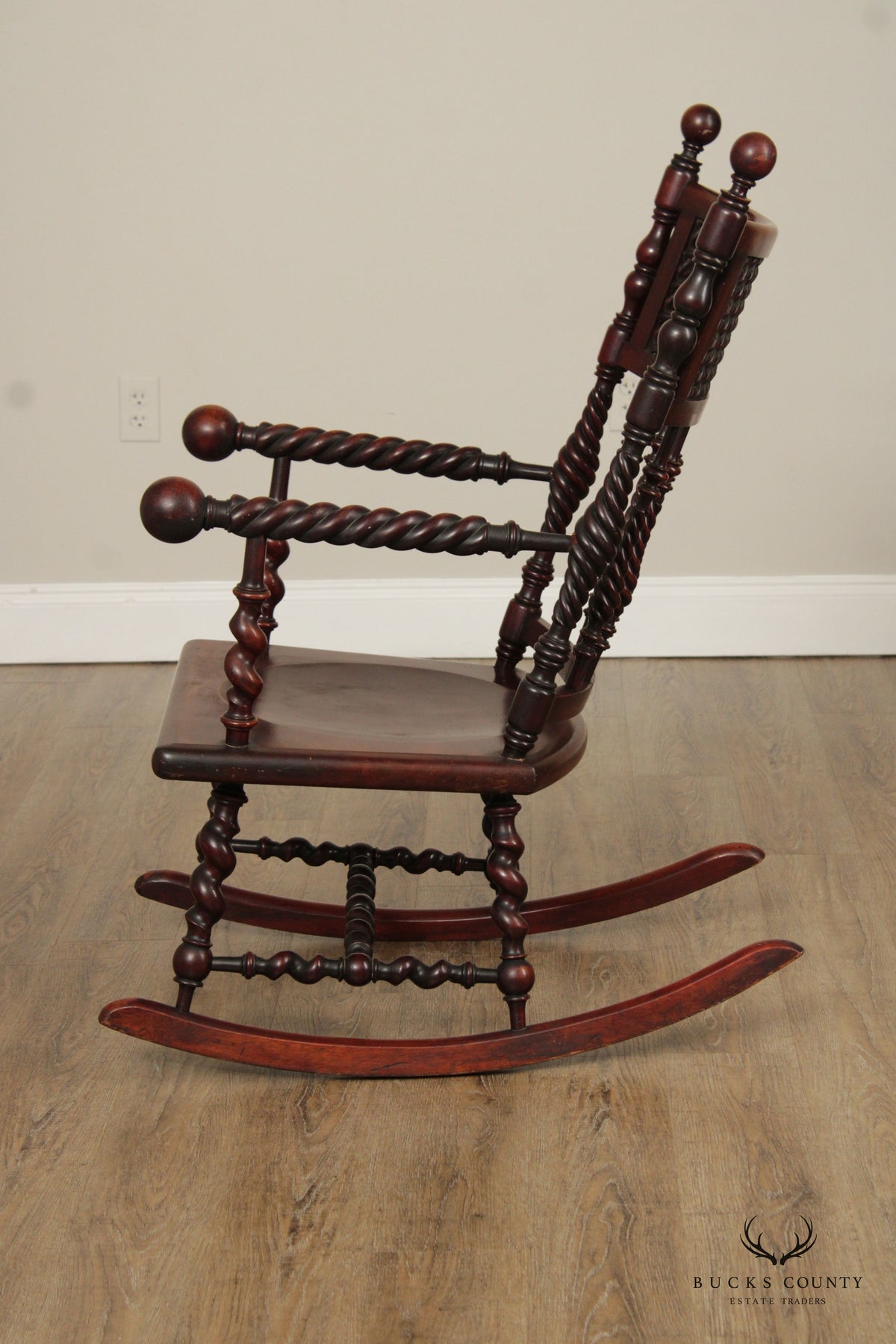 Merklen Brothers Renaissance Revival Mahogany Rocking Chair