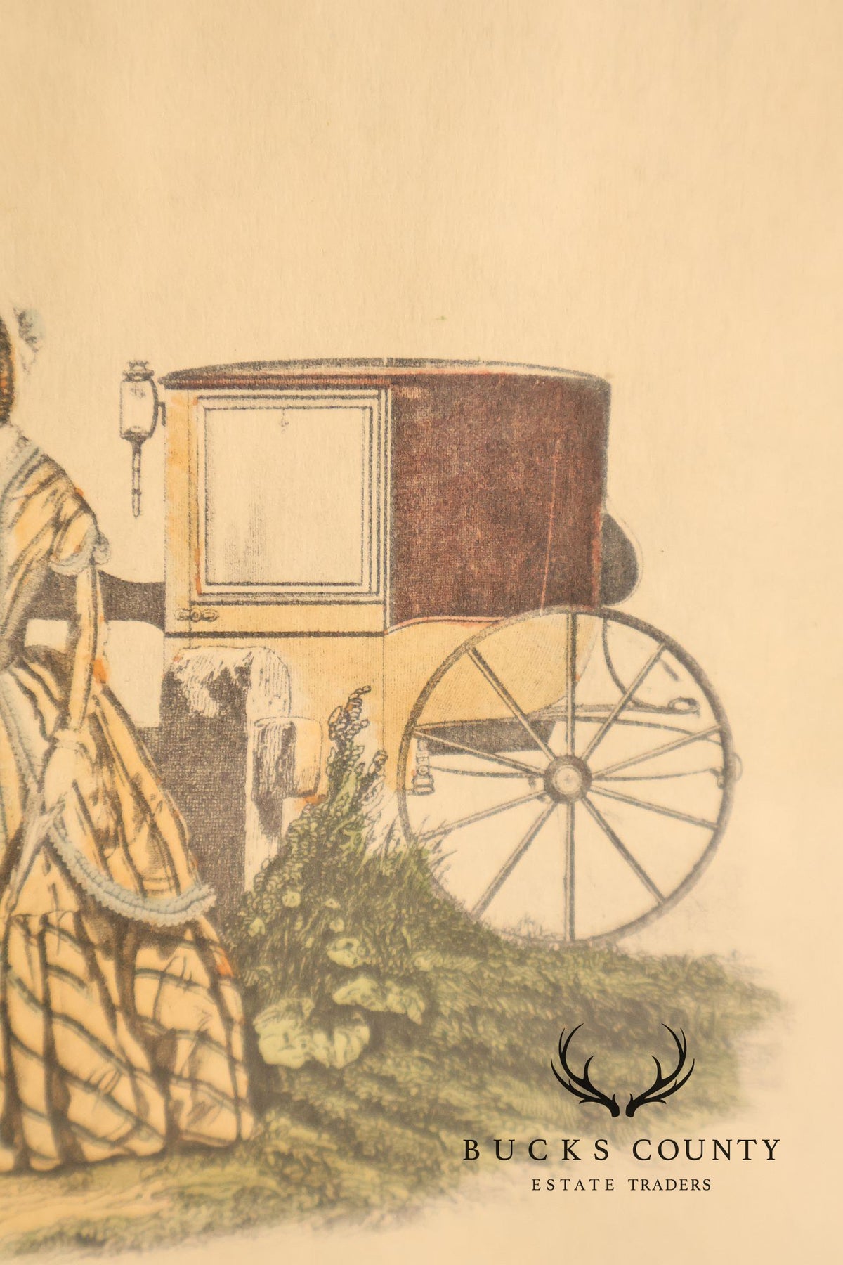 Antique Framed Print, 'Godey's Americanized Paris Fashions, 1847'