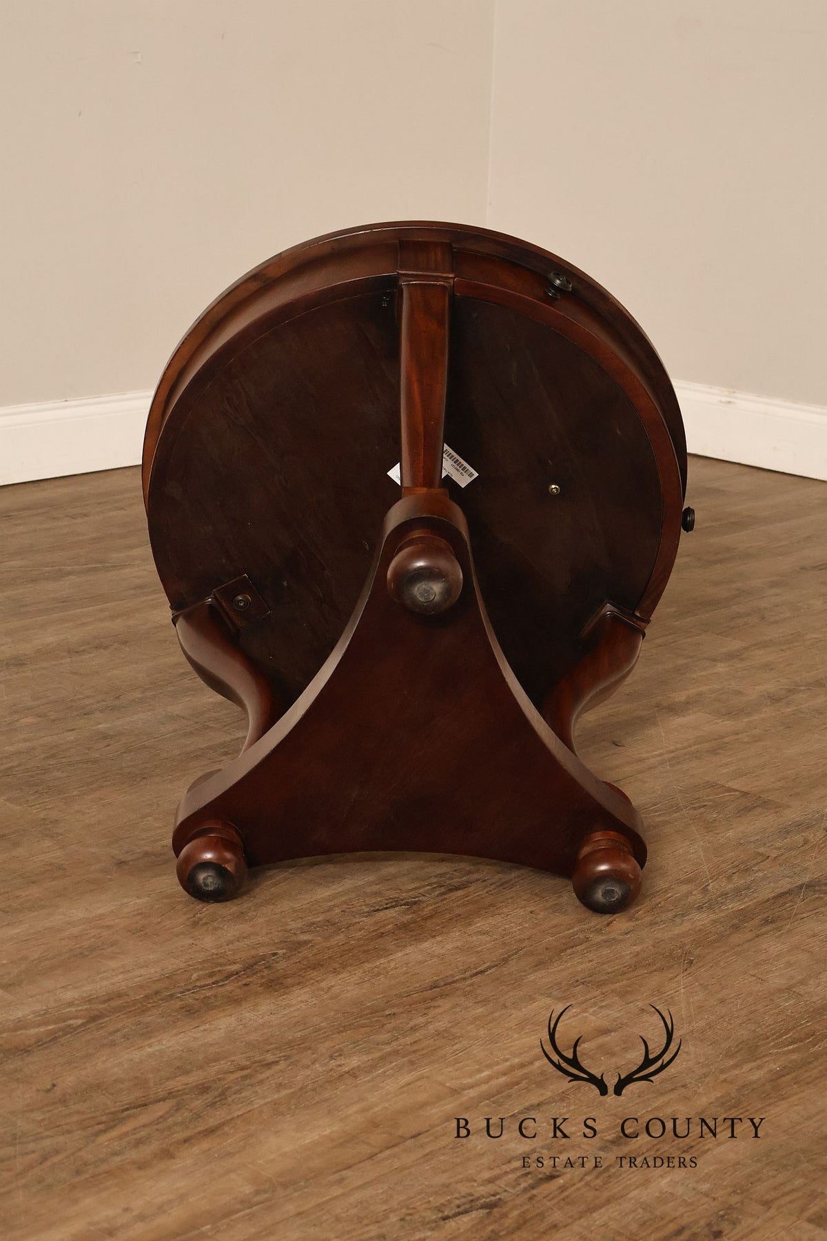 Theodore Alexander Pair of 'Occasionally Italian' Round Mahogany Side Tables