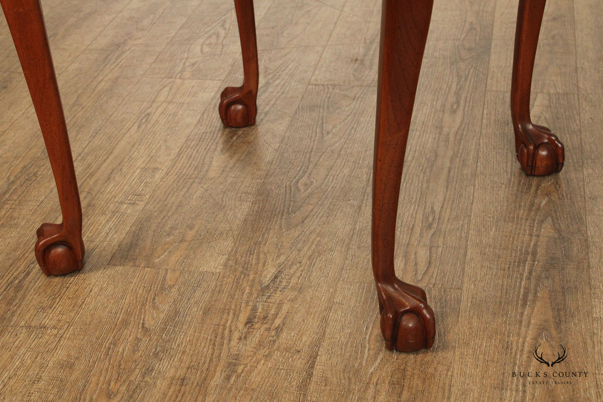 Chippendale Style Ball And Claw Drop Leaf Crescent Table