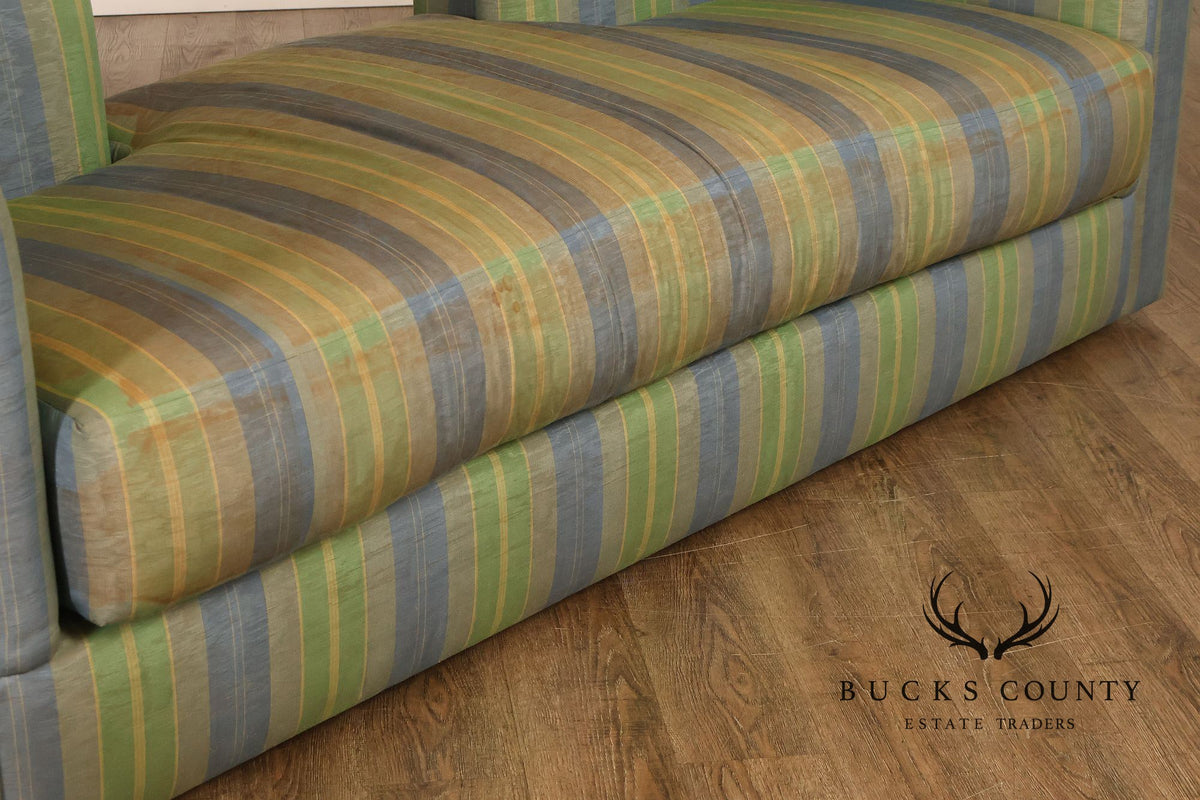 J. Robert Scott Contemporary Modern Striped Upholstered Daybed Sofa