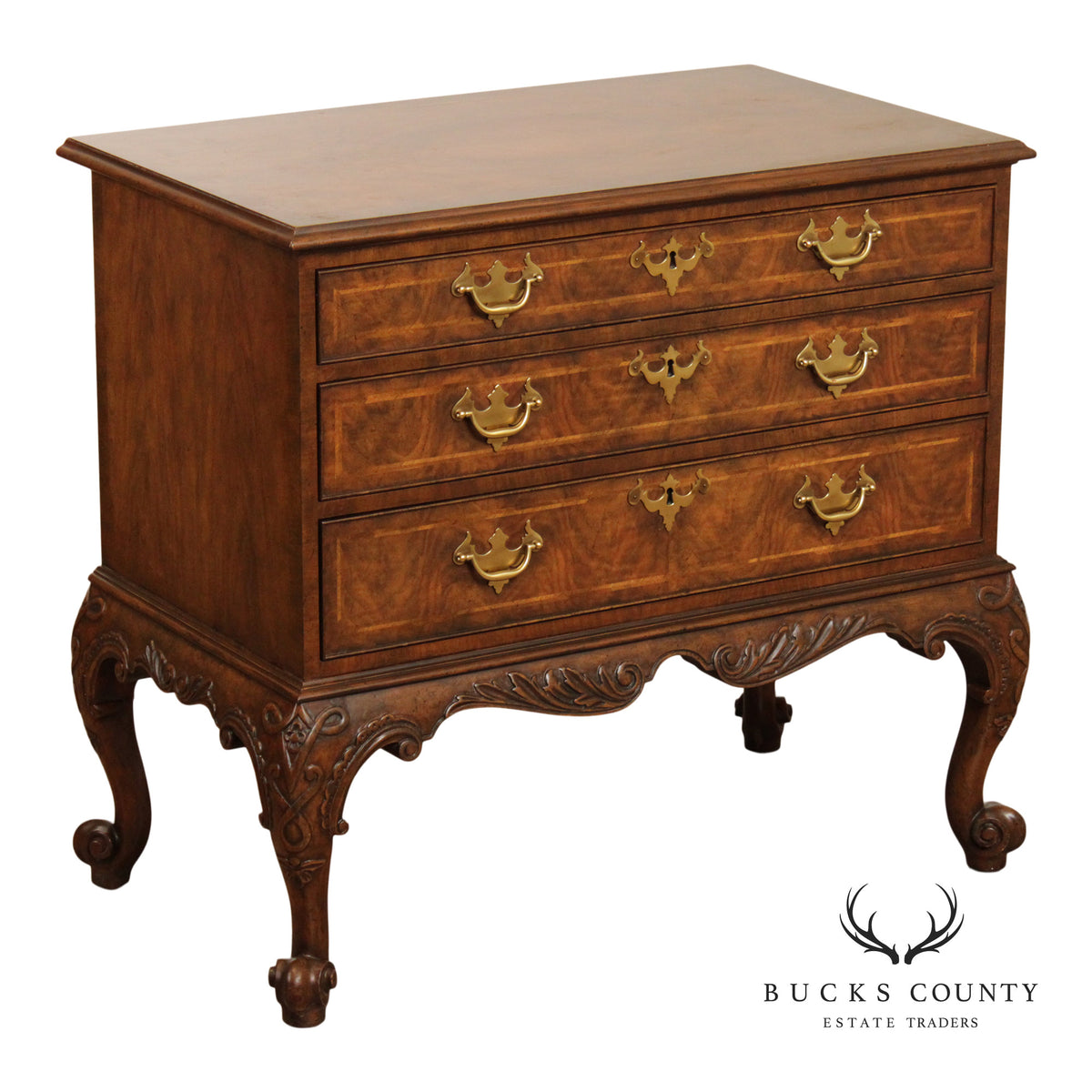 Baker Stately Homes Georgian Style Walnut Chest Of Drawers