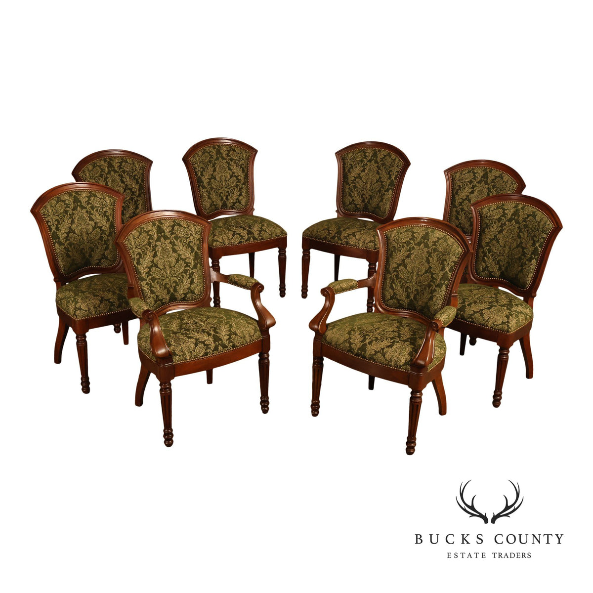 Henredon English Regency Style Set of Eight Mahogany Dining Chairs