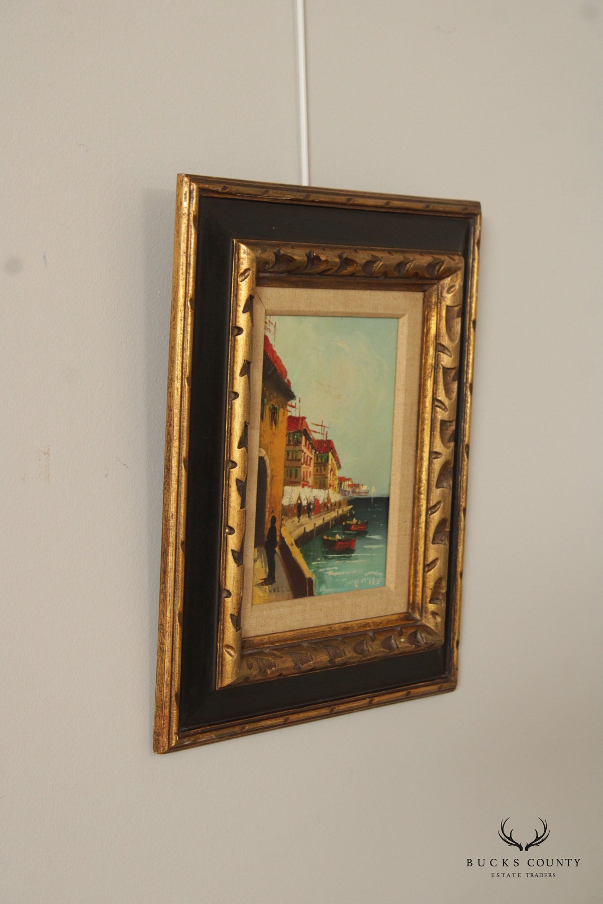 Signed Oil on Canvas, On the Quay