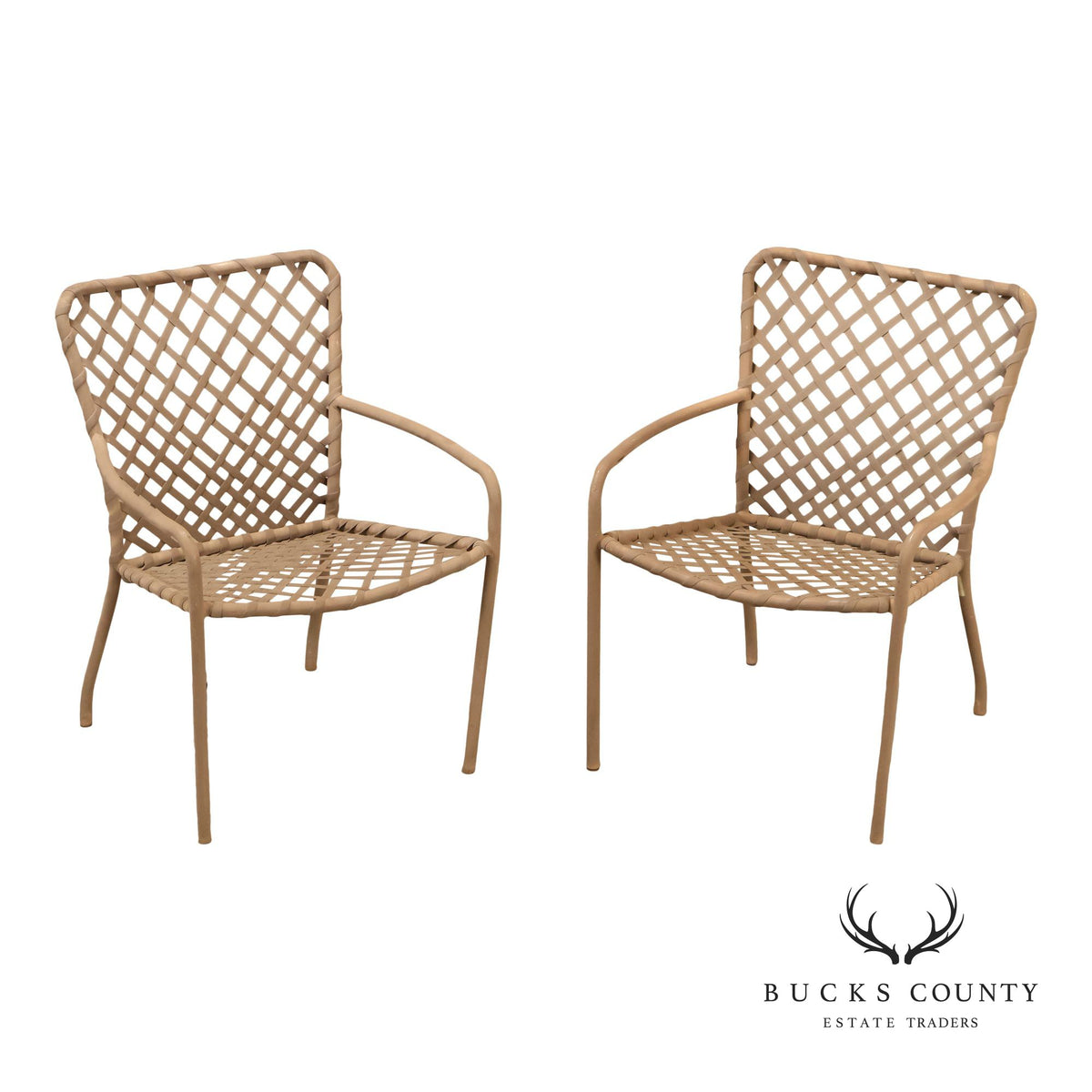 Brown Jordan Mid Century Modern Pair of 'Tamiami' Outdoor Armchairs