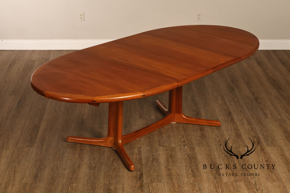 Dyrlund Danish Modern Teak Oval Extension Dining Table