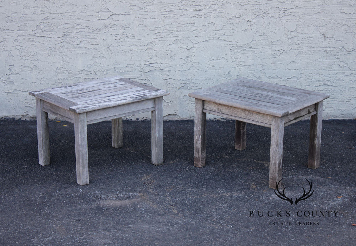 Gloster Pair of Teak Outdoor End Tables