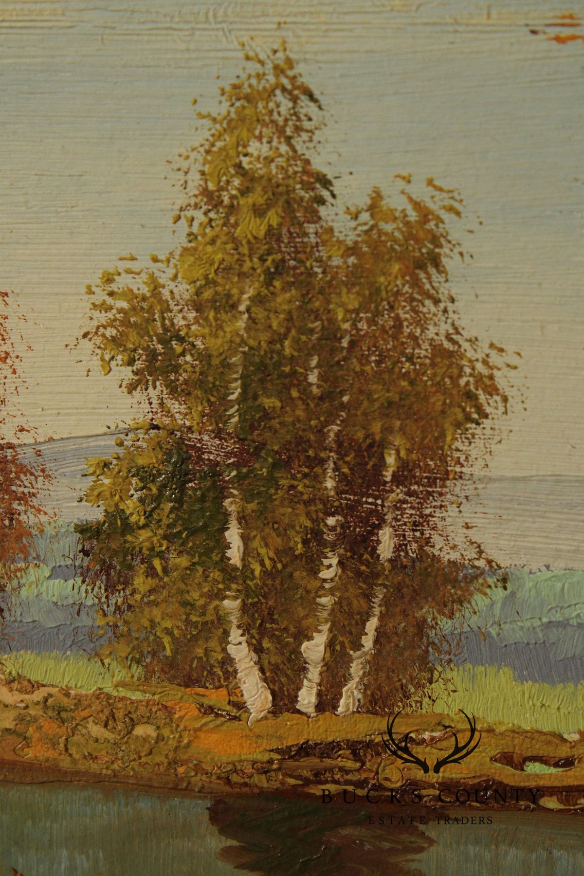 J. Dolan Landscape Oil Painting, Changing Birch Trees