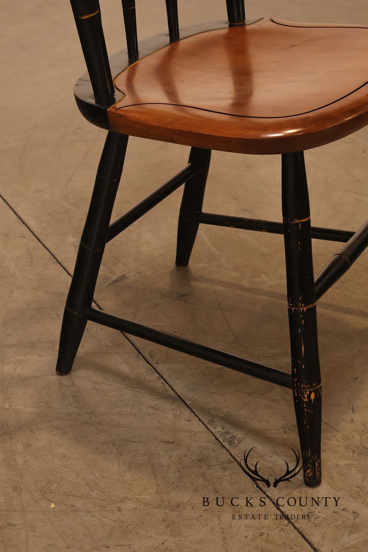 L. Hitchcock Pair of Paint Decorated Side Chairs