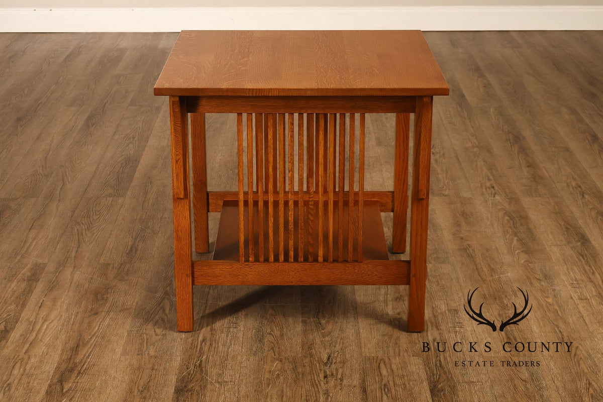 Stickley Mission Collection Oak Spindle Lamp Table