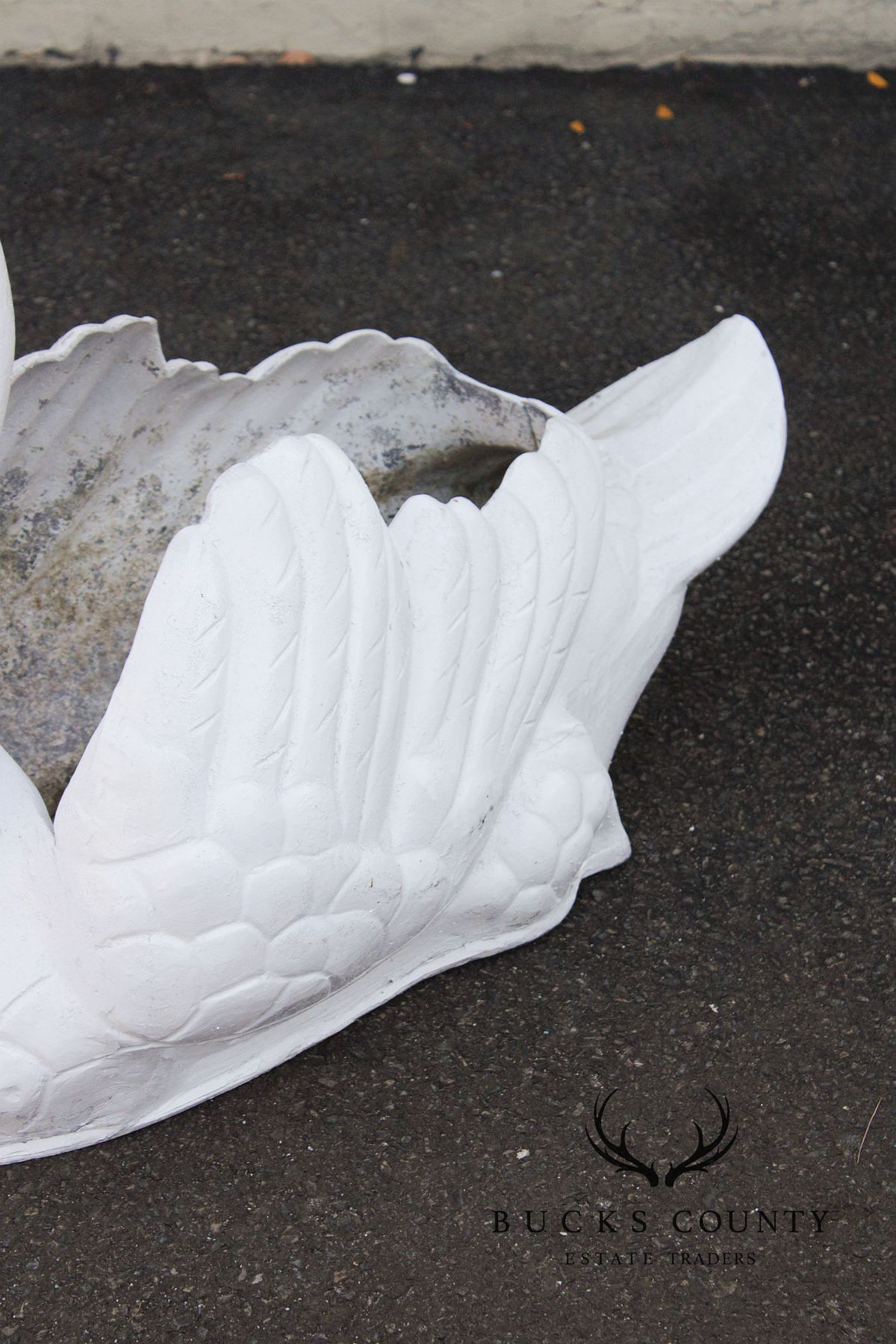 Vintage Cast Metal Swan Garden Planter