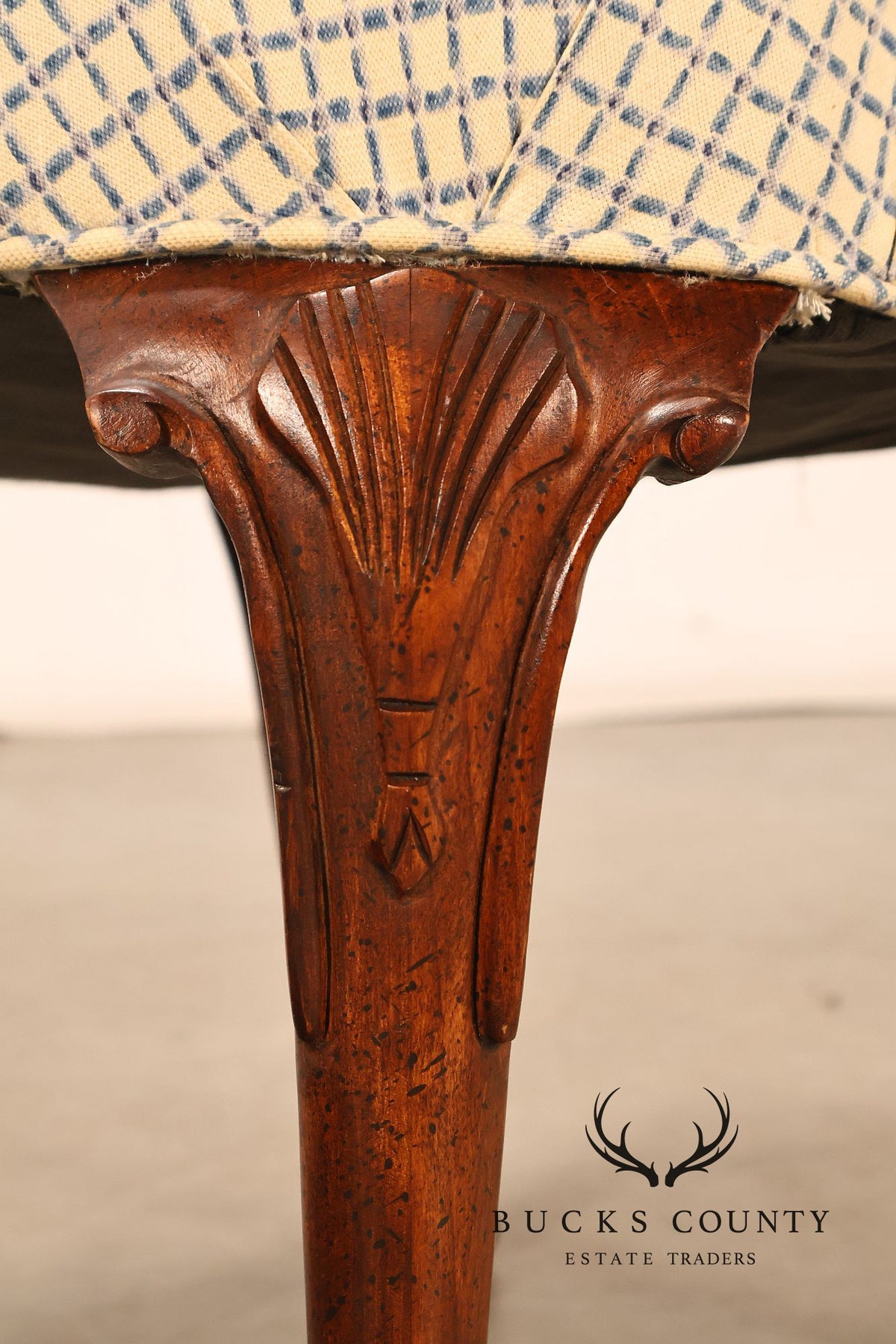 Queen Anne Style Pair of Mahogany Armchairs