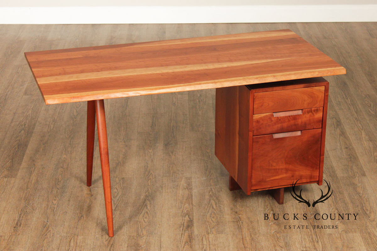 George Nakashima Single Pedestal Cherry Writing Desk
