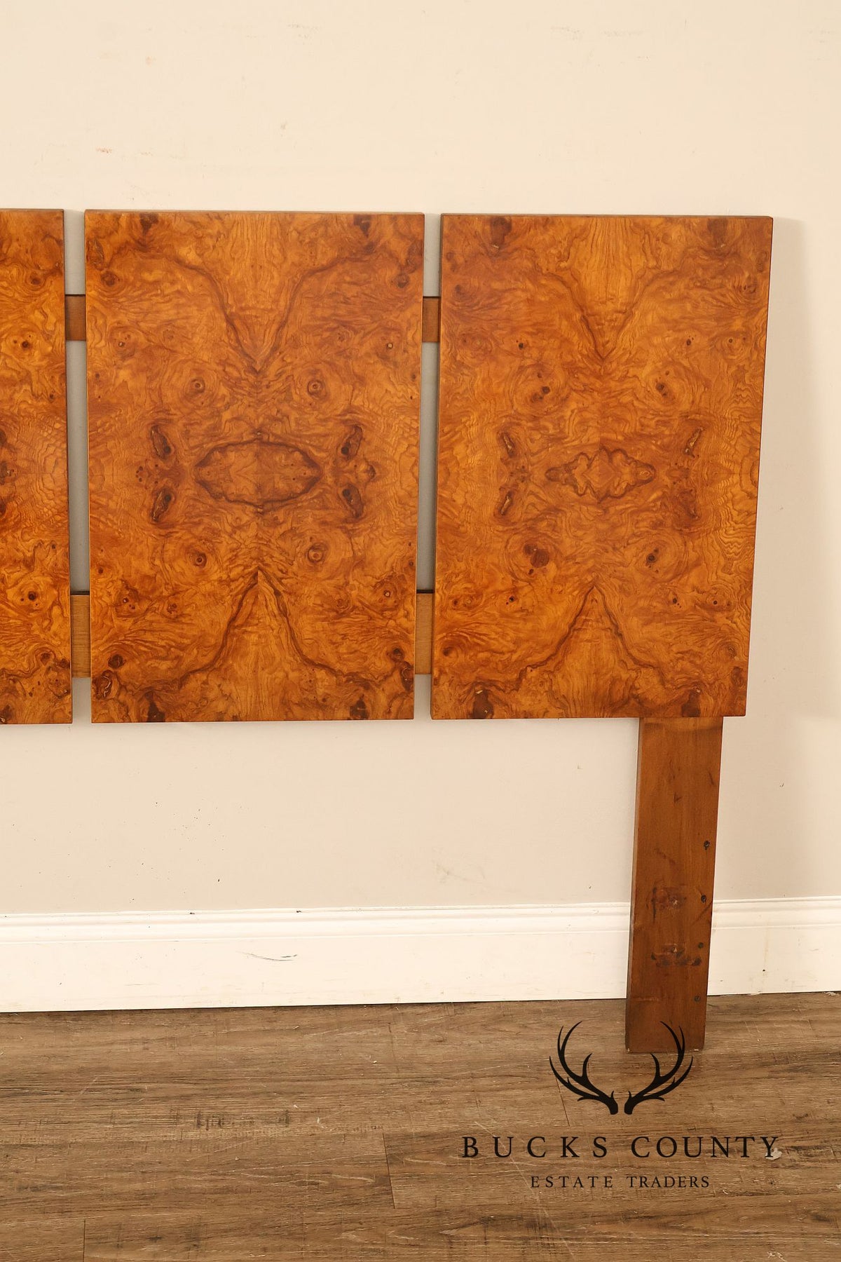 Lane Furniture Alpha Collection Mid Century Modern Burl Wood King Size Headboard