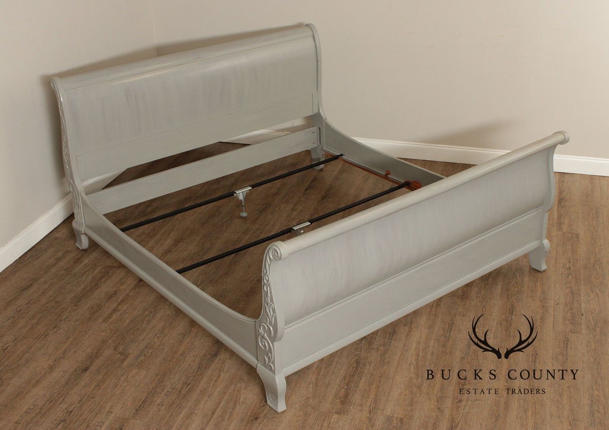 Ethan Allen Vintage Painted Legacy Collection King Sleigh Bed