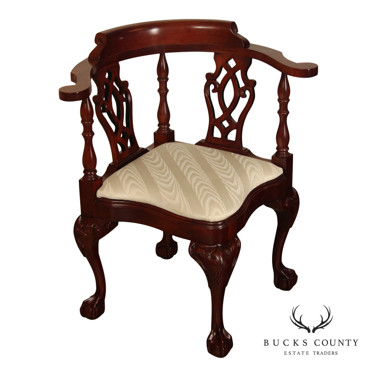Statesville Mahogany Chippendale Style Corner Chair